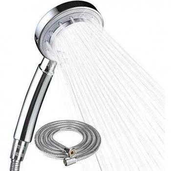 HONZUEN Alcachofa Ducha con Manguera 1.5M, Telefono Ducha Ahorro de Agua Cabezal de Ducha de Mano con 3 Modos, Desmontable Universal Manguera Ducha, Fácil de Limpiar e Instalar