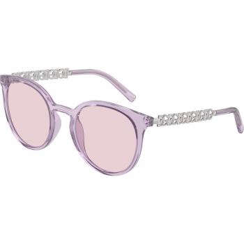 Dolce & Gabbana DG6189U Col. 3382P5 Donna Panthos Lilla Trasparente Sunglasses, Purple, Female, Size: 52 MM with Original Case