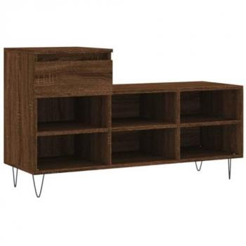 Mueble zapatero madera contrachapada roble marrón 102x36x60 cm