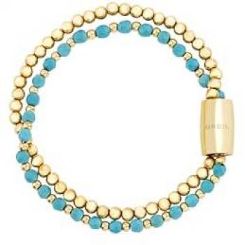 Pulsera Magnética de Doble Hilo para Mujer Breil TJ3585 en Acero Dorado y Piedra Turquesa