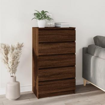 Cajonera de madera multicapa roble marrón 60x36x103 cm