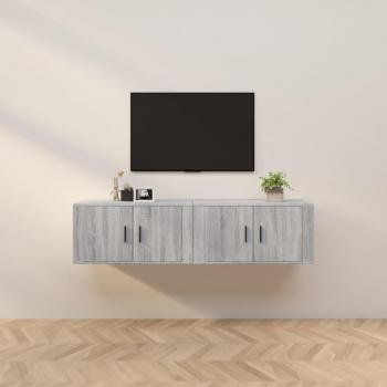Mueble TV 2 piezas Sonoma gris 80x34,5x40 cm