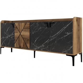 Aparador Menzzo Venedik 4 puertas L180 cm color negro
