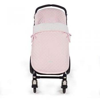 Pasito a Pasito. Saco Silla María uso universal. Funda cubre silla de paseo, cochecito, bugaboo. Adaptable a invierno y verano con reposapiés plastificado para su fácil lavado. Color Rosa.