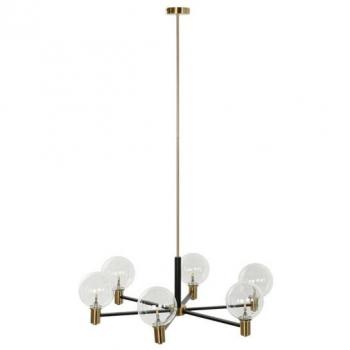 Lámpara de Techo DKD Home Decor 83 x 83 x 128 cm Cristal Negro Dorado Metal 9 W