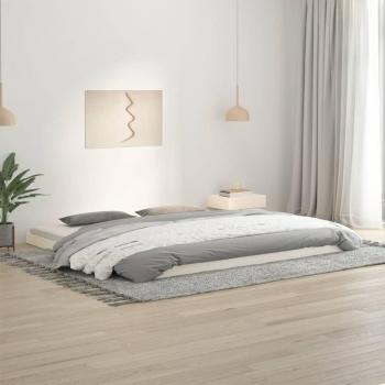 Estructura de cama de madera maciza de pino blanco 200x200 cm de vidaXL
