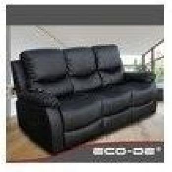 ECO-DE - ECO-8200 Sofá 3 Plazas ECO-DE® Negro con masaje integrado