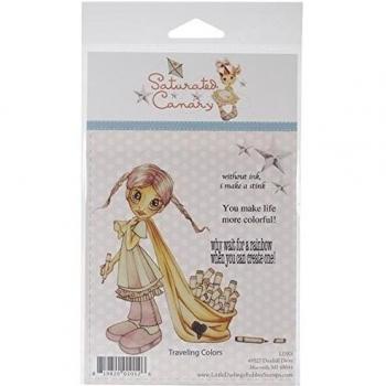 Saturated Canary Unmounted Rubber Stamp 4X4-Traveling Colors