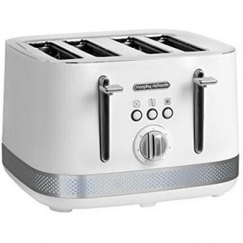 Tostadora Morphy Richards 248021 1800 W, potencia de 1800 W, función de descongelación, ranuras anchas para diferentes tipos de pan, ajuste de tostado variable, bandeja recogemigas extraíble