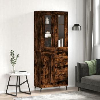 Aparador alto de madera multicapa roble ahumado 69,5x34x180 cm