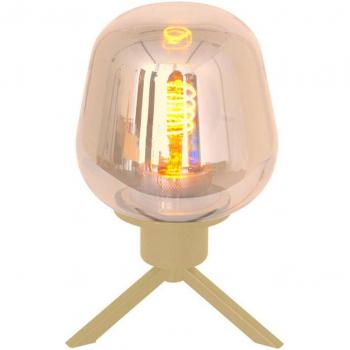 Lámpara de mesa Reflexion Steinhauer, Ø 14 cm, latón, cristal, E27 (casquillo grande), modelo 2683ME