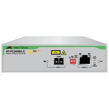 2-Port Gigabit PoE Media Converter Switch 1000T to 1000X SFP - Allied Telesis AT-PC2000/SP-960