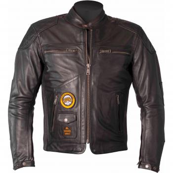 Chaqueta de cuero para motocicleta Helstons Tracker - Negro - Talla M