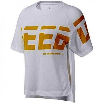 Reebok Wor Myt Graphic tee Camiseta, Mujer, Blanco, M