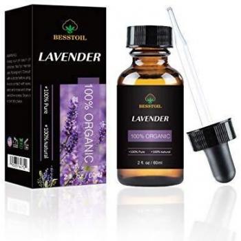Aceite Esencial de Lavanda Orgánica - 100% Puro, Natural, Sin OGM, Grado Terapéutico para Difusor de Aromaterapia - Cuentagotas de Vidrio Premium