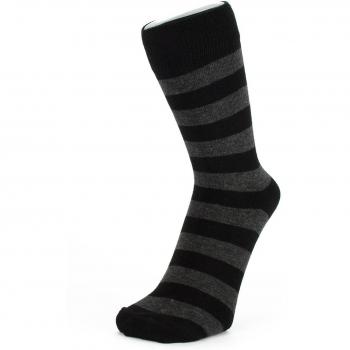 Negro y gris oscuro a rayas gruesas calcetines
