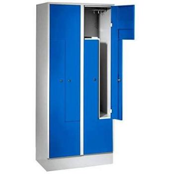 Armario guardarropa Wolf Z con 4 compartimentos y puertas azul claro