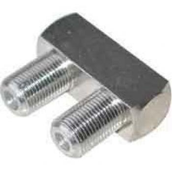 Adaptador Doble F 180° Astro FBB - Conector Hembras Plata para Antena