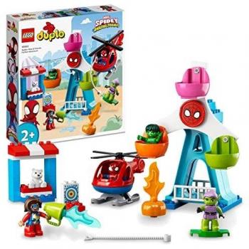 LEGO 10963 Duplo Marvel Spider-Man y Sus Amigos: Aventura en la Feria, Helicóptero de Juguete, Figuras para Niños Bebés de 2 Años en Adelante