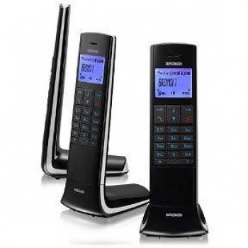 Teléfono Cordless Brondi Lemure Negro DECT con Identificador de Llamadas, Altavoz Manos Libres y Pantalla LED Táctil