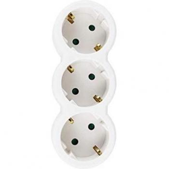 ADAPTADOR PLANO CON TRES ENCHUFES SCHUKO
