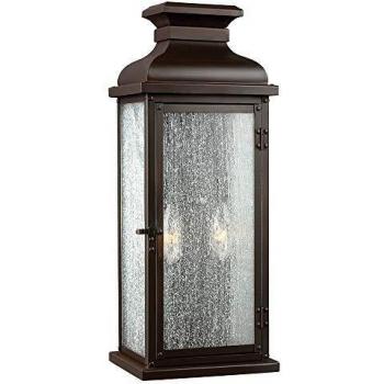 Farol de frontón de cobre envejecido con vidrio desgastado, IP44