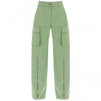 Organic Cotton Green Cargo Pants for Men - Size 42