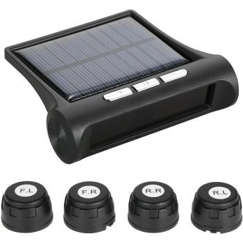 KKmoon DIY TPMS Monitor de Presión de Neumáticos Energía Solar Inalámbrica Color Pantalla Digital 4 Sensores Externos para Coche