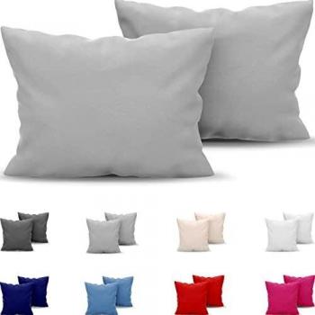 Dreamzie - Set de 2 x Funda de Almohada 40x80 cm, Gris Estaño, Microfibra