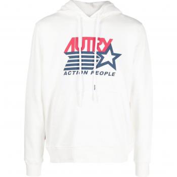 Autry Iconic Action White Knitwear Hoodie - White Male, Sizes: M, L, S, XL