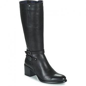 Botas de piel para mujer Dorking Lexi D8610 negras con cremallera y adorno lateral, altura de tacón 3 a 5 cm