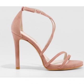 Lodi - Sandalias de tacón alto de mujer en ante con tiras cruzadas modelo Yuriko-x en color nude