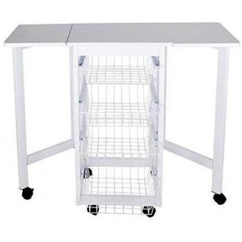 Mueblear 8611 PCarrito mesa cocina blanco 90x37x76,5 cms