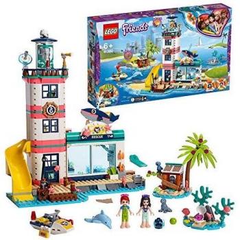 LEGO Friends - Centro de Rescate del Faro Nuevo set de construcción de Colorido Edificio con Tobogán de Juguete y mini muñecas para Recrear Aventuras en la Costa