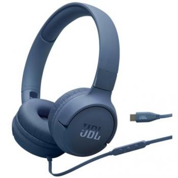 Auriculares JBL Tune 520C USB-C Alámbricos con Micrófono, Sonido Hi-Res, Azul