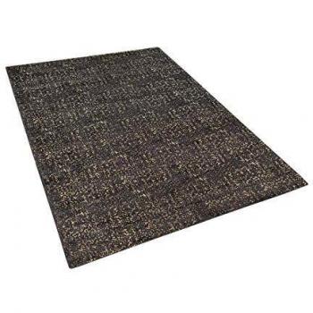 Alfombra de Viscosa Gris y Dorado 140 x 200 cm para Salón Esel