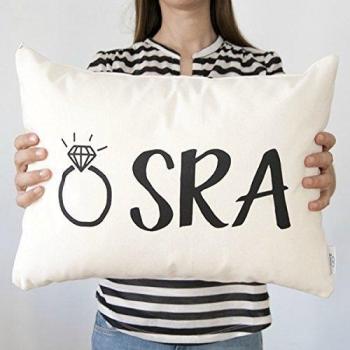 UO FCPSRA Funda de Cojín, Estampado Boda, Algodón-Poliéster, Negro, 45x45x2 cm