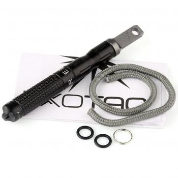 Penta Ton Survival Outdoor Pedernal Fuego Acero Piedra de encendido Fire Starter en caja de aluminio macizo Iniciador de Fuego Supervivencia Camping Caza con abrebotellas Mechero, negro