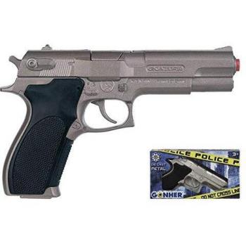 Gonher-Pistola Policía con 8 disparos, multicolor, sin talla
