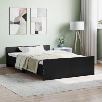 Cabecero y Pediera Negro 120x190 cm con Estructura de Cama Vidaxl