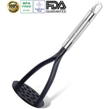 TENTA KITCHEN Good Grips Nylon Potato Masher Ricer Press Blender Crusher for Non-Stick Cookware with Heat Resistant Stay Cool Stainless Steel Handle