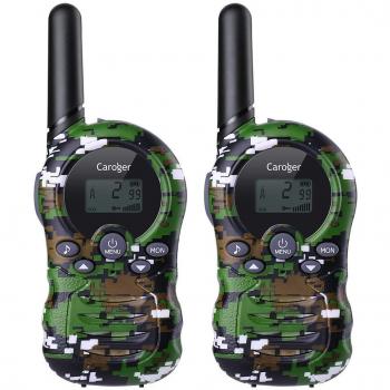 Caroger 2pcs Radio Walkie Talkies de 8 Canales sin Licencia hasta 3300 Metros / 2 Millas de Alcance Interphone de Mano Selector de Camuflaje