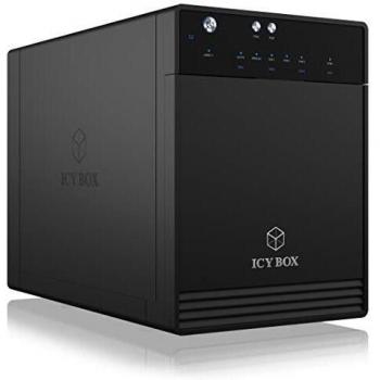 Carcasa Externa ICY BOX IB-3740-C31 para HDD/SSD de 2.5/3.5, USB 3.1 Gen 2 Type-C, con Ventilador y Soporte para 4 Dis