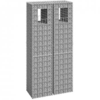 Gabion Basket Posts 2 pcs 40x40x180 cm Iron