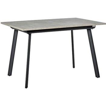 HOMCOM Mesa de Comedor Extensible Mesa de Cocina Rectangular para 4-6 Personas con Patas de Metal y Pies Ajustables 160x80x76 cm Gris