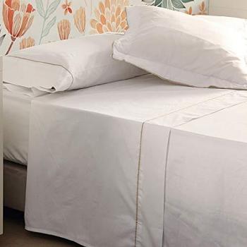 Sábana Encimera Don Descanso Algodón 100% Blanca 180 Hilos - Fácil Planchado, Lavable (30º), Fresca y Suave (Varios Tamaños Disponibles)