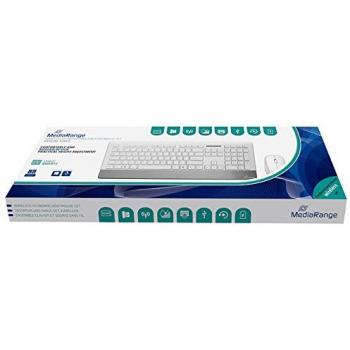 Set de Teclado y Ratón Inalámbrico MediaRange MROS106 QWERTZ Blanco/Silver