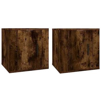 Mueble TV de pared multifuncional en roble ahumado, 2 piezas, 40 x 34,5 x 40 cm