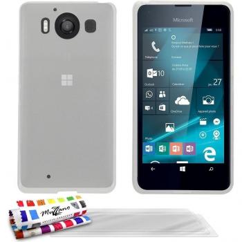 Muzzano F2669267 - Funda para Microsoft Lumia 950 + 3 protecciones de pantalla, transparente