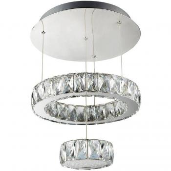 Plafón LED Integrado Clover de Cromo y Cristal 33W 4000K
